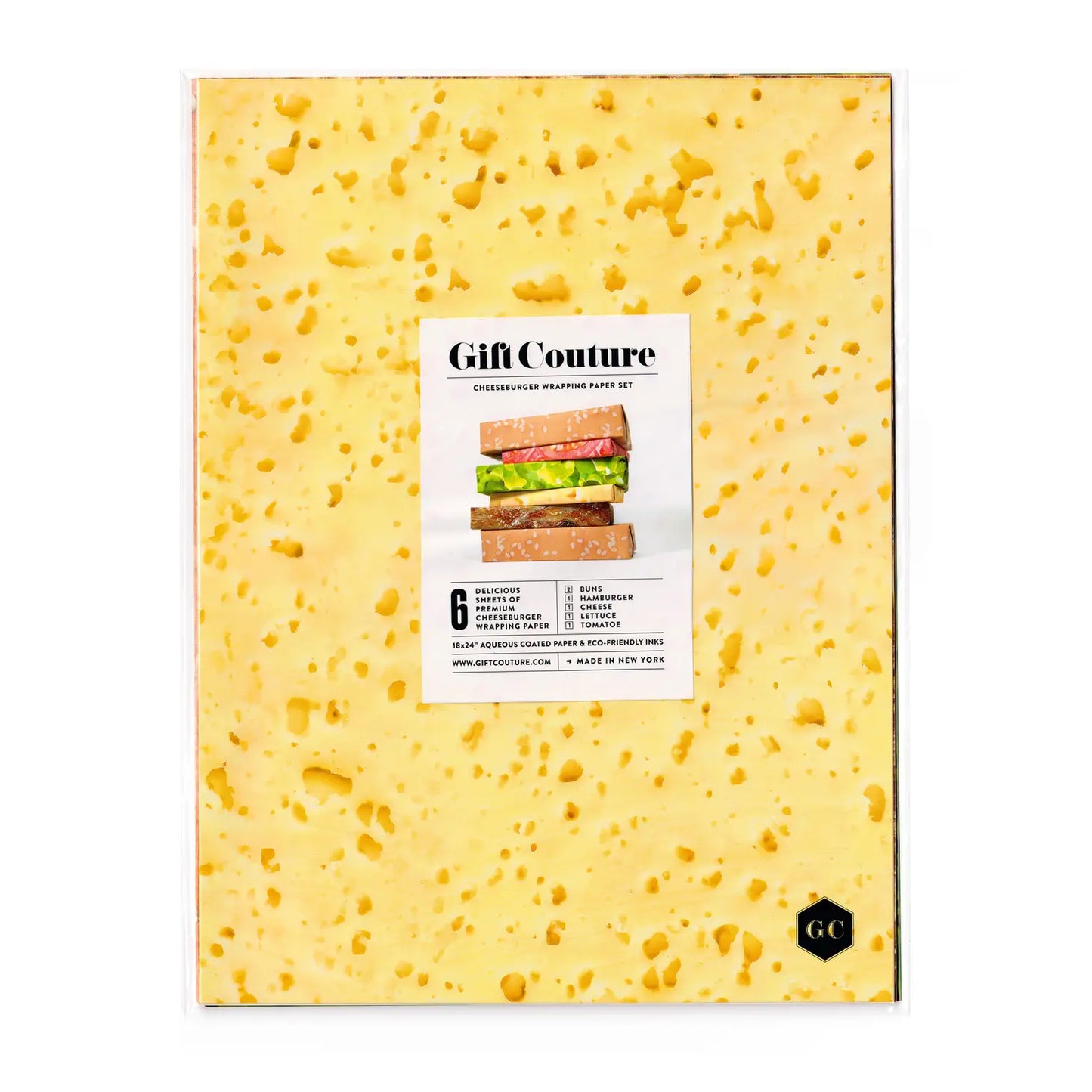 packaging of cheeseburger wrapping paper