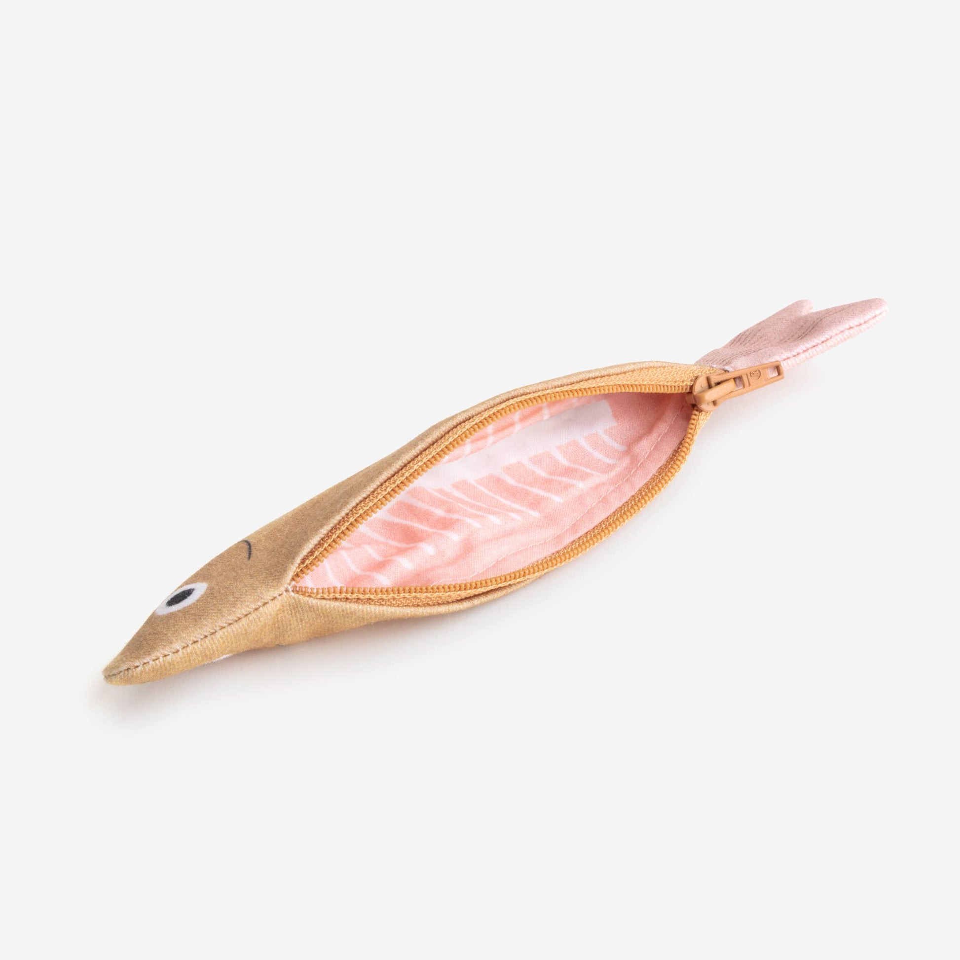 Interior of golden anchovy fish pouch 