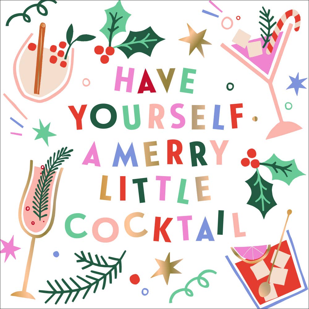 holiday cocktail napkins 20 count -- reads "Have Yourself A Merry Little Christmas" 