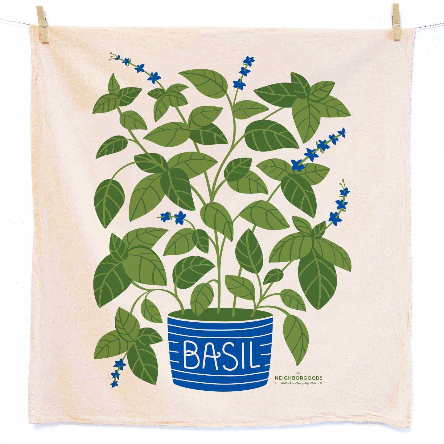 Basil plant dish towel by The Neighborgoods 