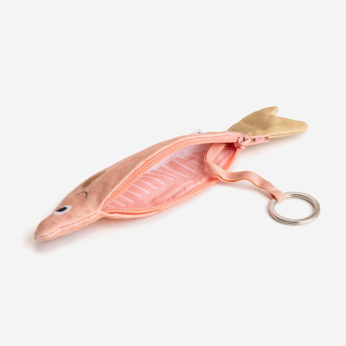Pink anchovy fish pouch with keychain 