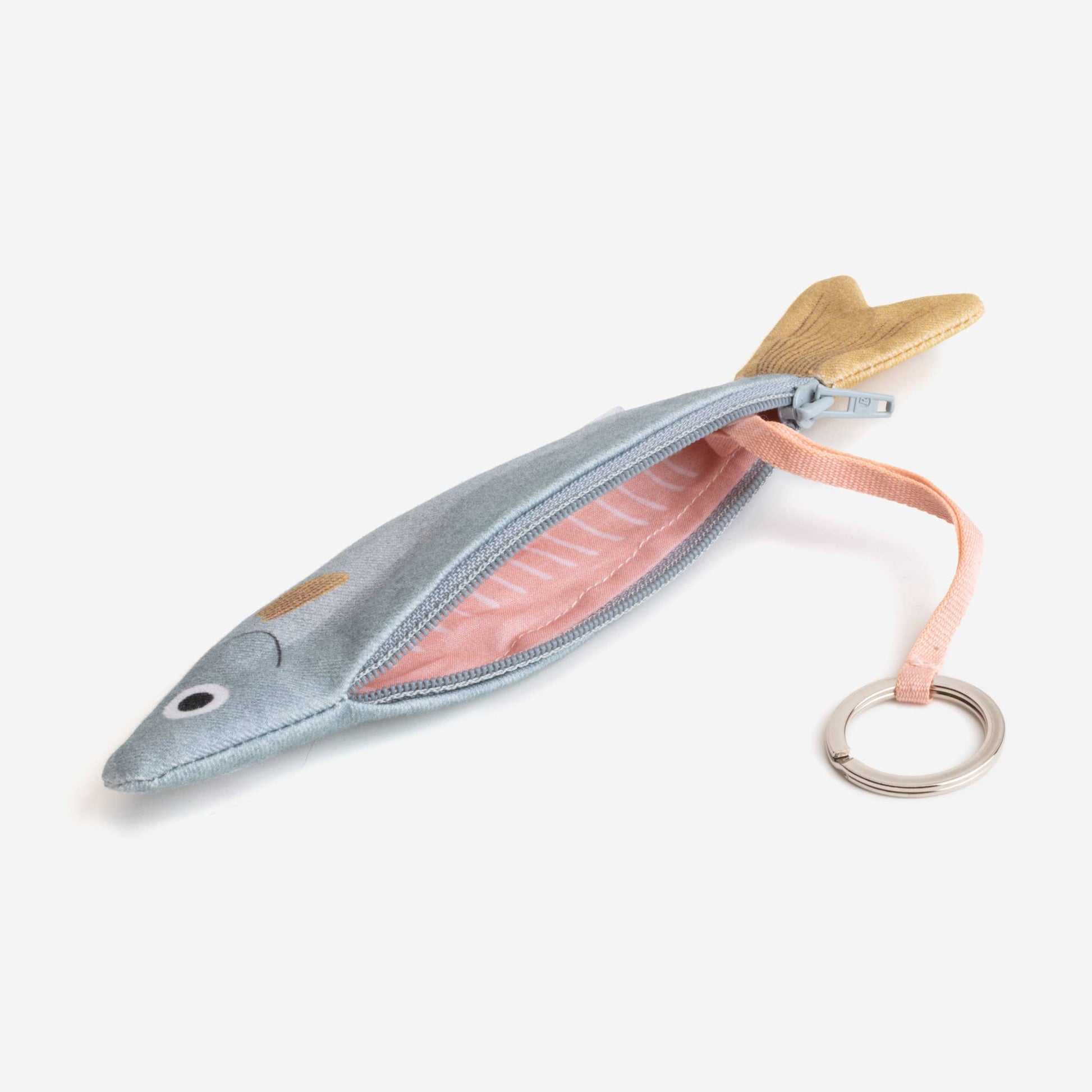 blue and yellow anchovy coin purse or keychain 