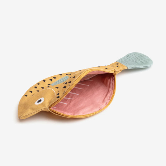 Interior of Saint Peter fish pouch 
