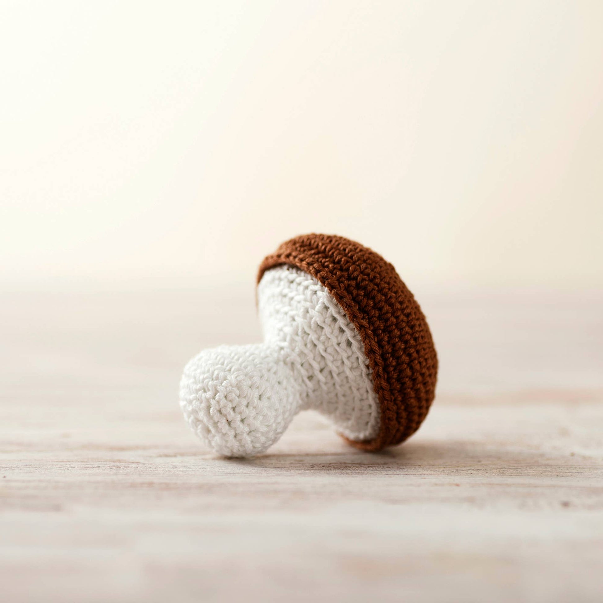 Crochet Porcini Mushroom -- white stem, brown cap 