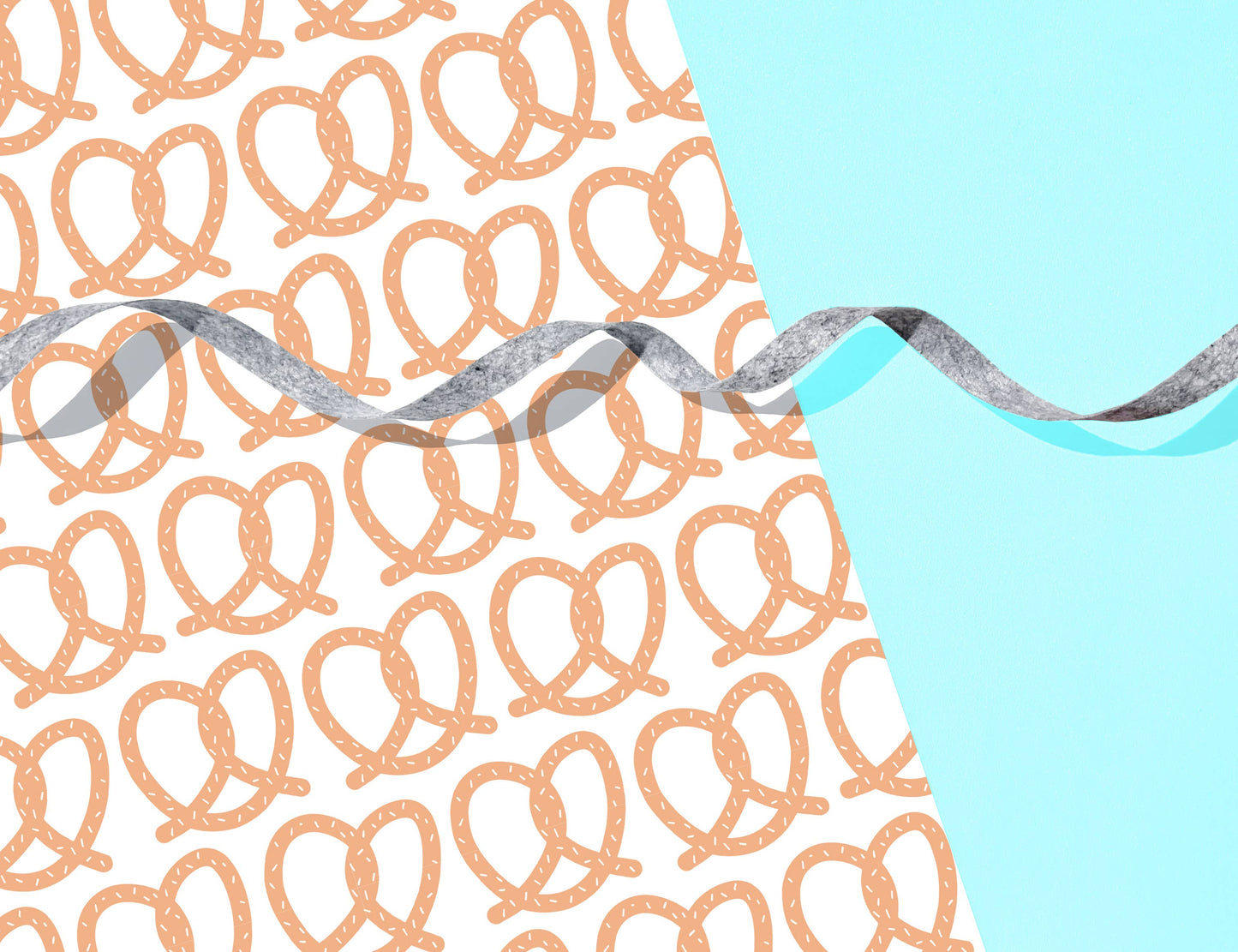 Wrapping paper with pretzels on it 