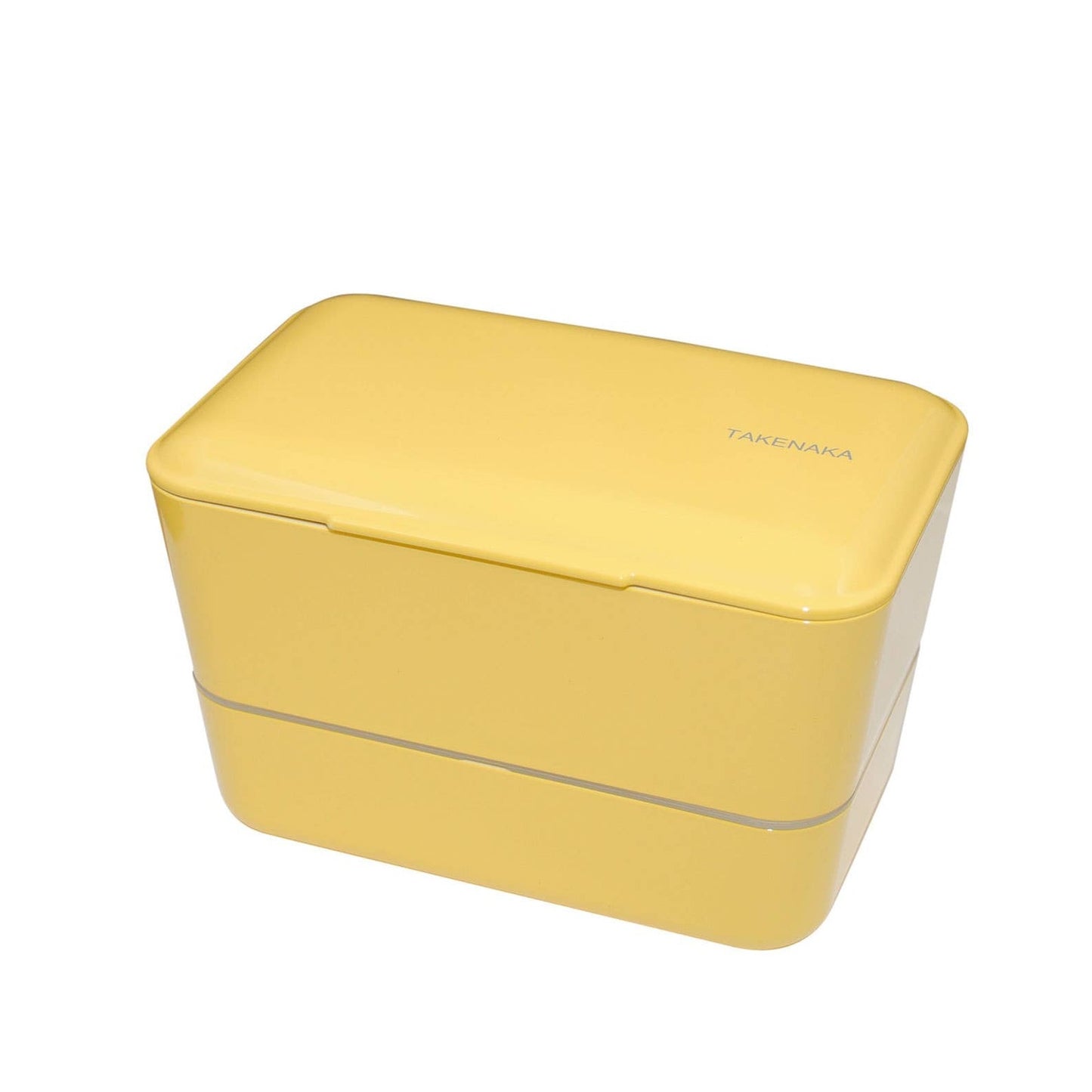 Yellow 2-tier bento box by Takenaka 
