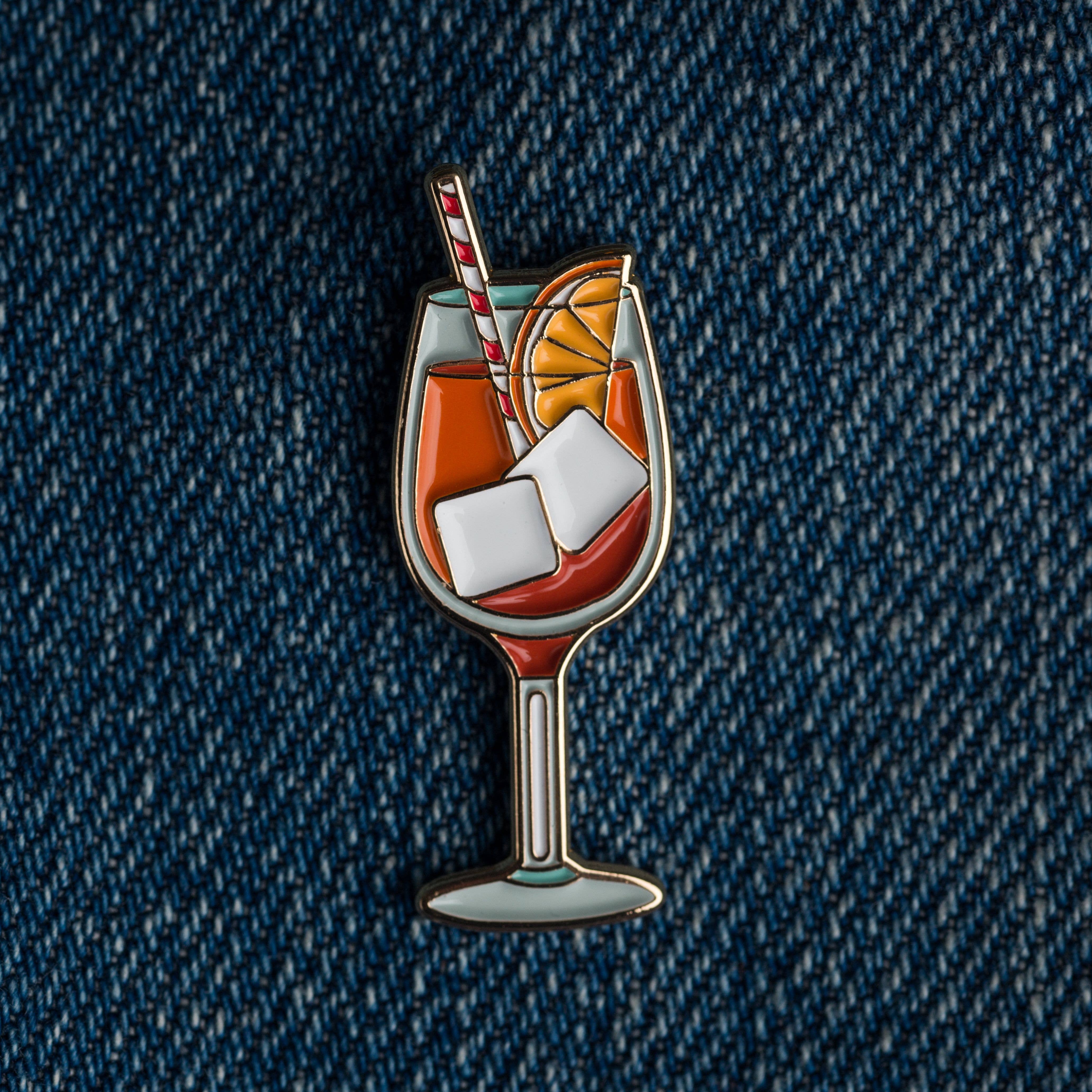 Pin Set Cocktail Aperol Spritz Cocktail Enamel Pin – Parchment Paper