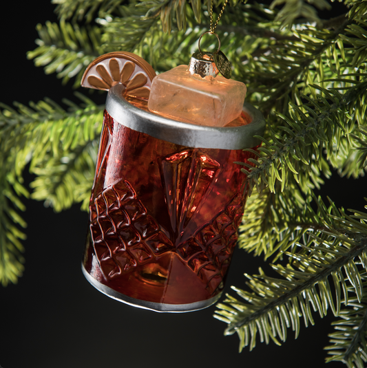 Negroni cocktail Christmas ornament 