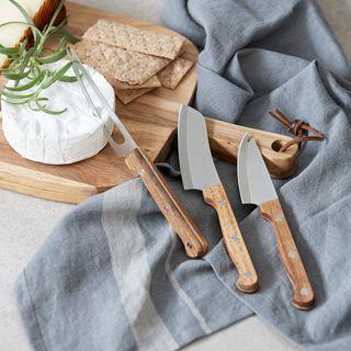 Set of 3 stainless steel cheese knives 