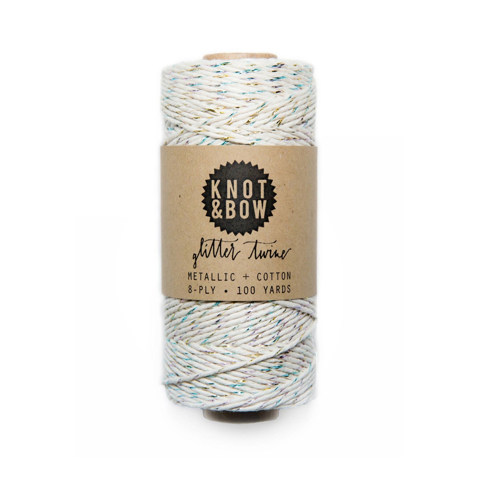 Colored specks and natural colored glitter twine 
