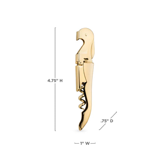gold plated corkscrew + dimensions 