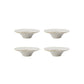 4 speckled white egg cup/saucers 